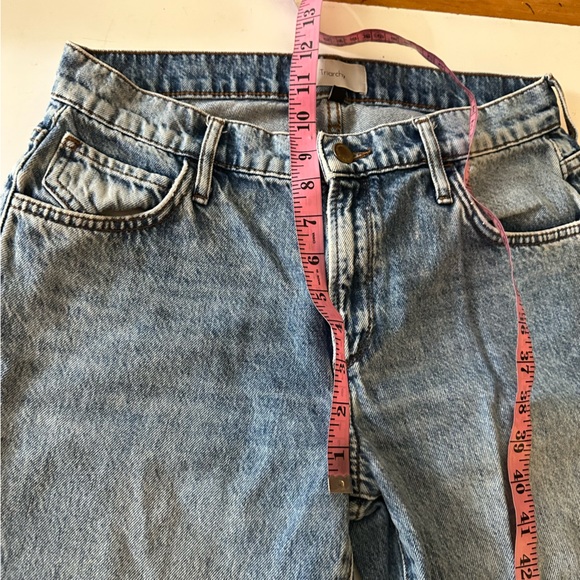 Triarchy Medium Wash Denim 100%Organic Cotton Blown Put Distressed Knee Jeans 27 - Picture 12 of 16